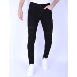 Local fanatic ripped gescheurde jeans slim fit - Zwart