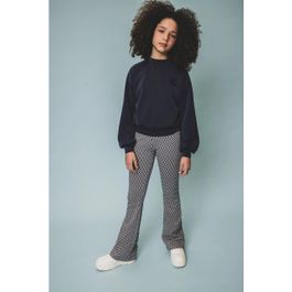 Looxs revolution navy jacquard flared broekje voor meisjes in de kleur