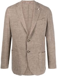 Luigi bianchi mantova blazer met enkele rij knopen - 3 marrone