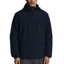 Lyle & scott tonal eagle jet navy blue softshell jack met rits en capuchon