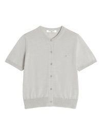 Maison kitsuné baby fox vest met borduurwerk en korte mouwen - grijs