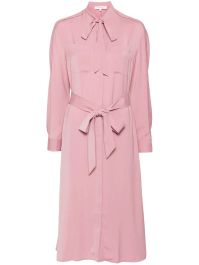 Maison kitsuné blousejurk met ceintuur - roze
