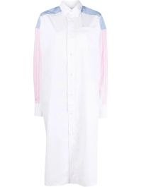 Maison kitsuné blousejurk met colourblocking - wit
