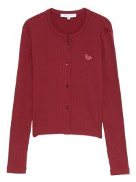 Maison kitsuné geribbeld vest met geborduurde vos - rood