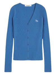 Maison kitsuné geribbeld vest met knopen - blauw