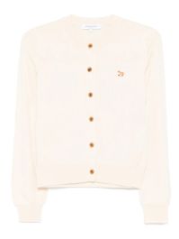 Maison kitsuné vest met geborduurde vos en knopen - beige