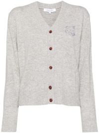 Maison kitsuné vest met geborduurde vossenkop - grijs