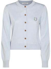 Maison kitsuné vest met vossenkop patch - blauw