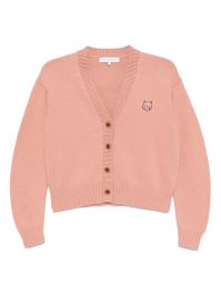 Maison kitsuné vest met vossenkop patch - roze
