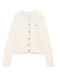 Maison kitsuné vest van lamswol met geborduurde vos - beige