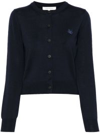 Maison kitsuné wollen vest met logo-applicatie - blauw