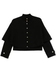 Maje vest met cape-effect - zwart