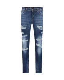 Malelions men shredded jeans - vintage dark blue