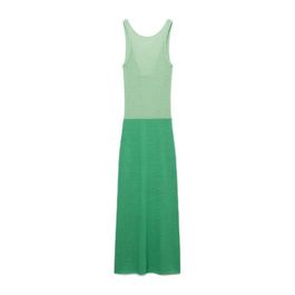 Mango maxi jurk crochet groen
