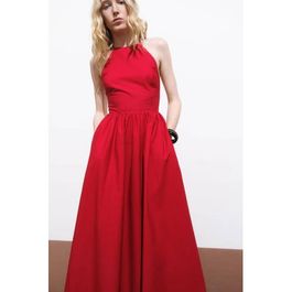 Mango maxi jurk rood