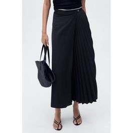 Mango wikkelrok donkerblauw