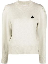 Marant Étoile trui met geborduurd logo - beige
