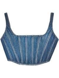 Marc jacobs denim korset verfraaid met kristallen - blauw