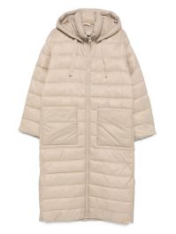 Marc o'polo gewatteerde jas met capuchon - beige