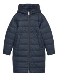 Marc o'polo gewatteerde jas met capuchon - blauw