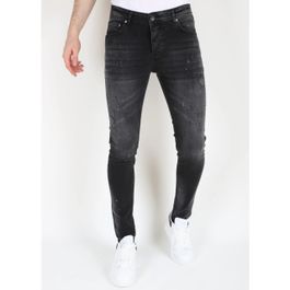 Mario morato slim fit stretch jeans met gaten mm113 - Zwart