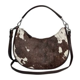 Markberg leren crossbody tas helia bruin/wit