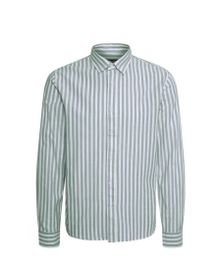 Matinique gestreept regular fit overhemd matrostol bu met linnen silver pine - Bruin