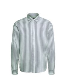 Matinique gestreept regular fit overhemd matrostol bu met linnen silver pine - Bruin