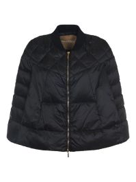 Max mara gewatteerd jack met cape - zwart