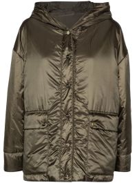 Max mara greenmo gewatteerde jas met capuchon - groen