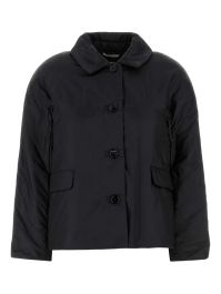 Max mara greens gewatteerd jack met knoopsluiting - zwart