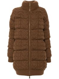 Max mara grofgebreide gewatteerde jas - bruin