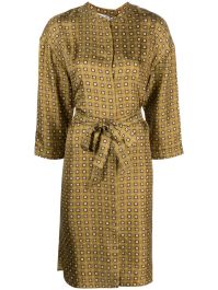 Max mara jurk met grafische print - bruin