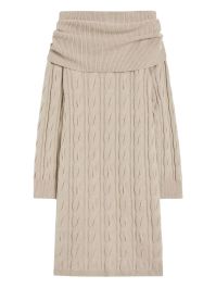 Max mara kabelgebreide off-shoulder midi-jurk - beige