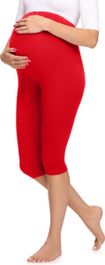 Merry style dames leggings - zwangerschapskleding - capri - viscose - ms-ms10-298-le - rood - xs