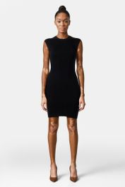 Michael kors merino cap slv mini dress black maat: s | mini jurken outlet | dames | zwart