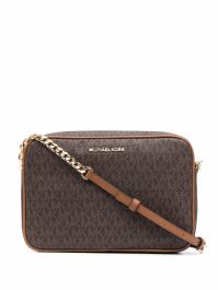Michael michael kors jet set leren crossbodytas - bruin