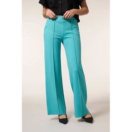 Miss etam wide leg regular waist pantalon lichtblauw