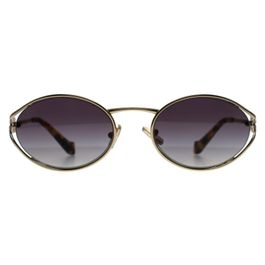 Miu miu mu52ys zvn5d1 messing goud donkerbruin zonnebril