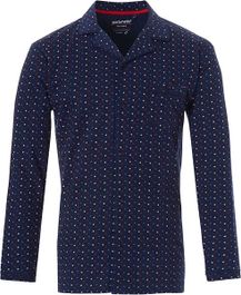 Mix & match heren doorknoop shirt lange mouw pastunette 4399-624-6 - donker blauw - 56 - Rood