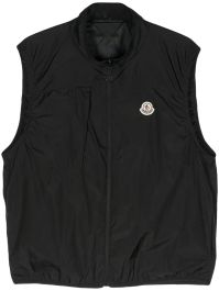 Moncler bodywarmer met logopatch - zwart