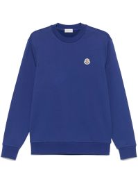 Moncler katoenen sweater met logopatch - blauw