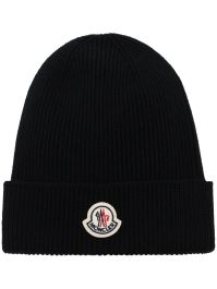 Moncler muts met geborduurd logo - zwart