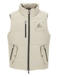 Moose knuckles bodywarmer met logoplakkaat - wit