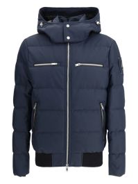 Moose knuckles bomberjack met capuchon en rits - blauw