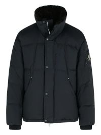 Moose knuckles donsjack met logopatch - zwart