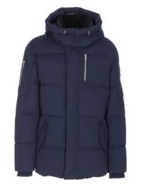 Moose knuckles everest 3q gewatteerd jack met afneembare capuchon - blauw