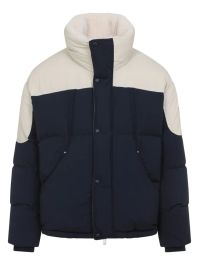 Moose knuckles gewatteerd jack met hoge hals - blauw