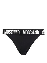 Moschino bikinislip met logoband - zwart