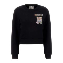 Moschino, dames, sweatshirts & hoodies, zwart, maat: m katoen,